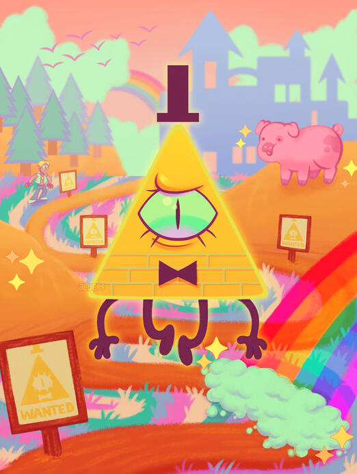 Bill Cipher zine pageart